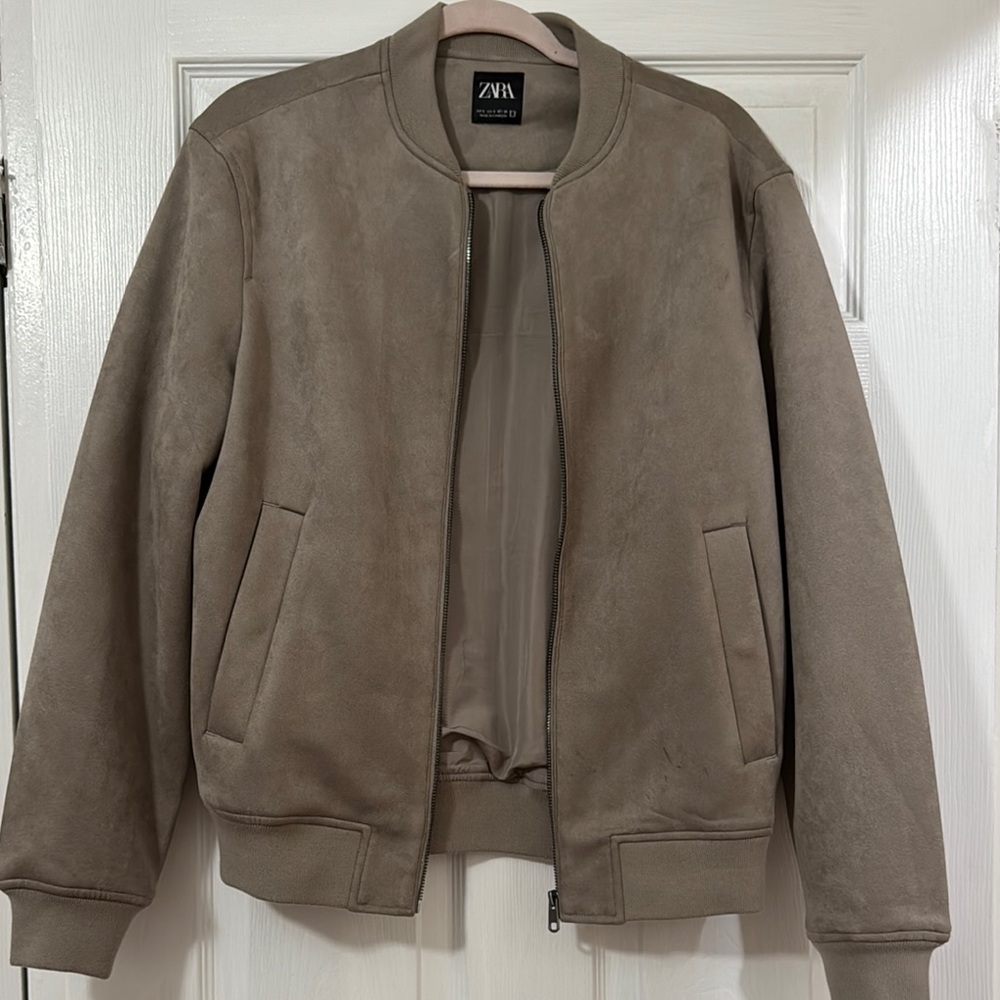 Zara Men's Tan Bomber Jacket
